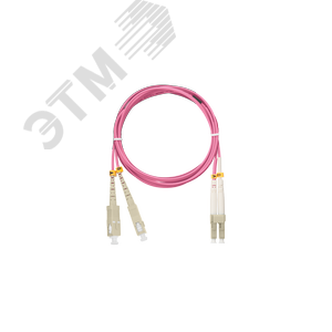 Шнур оптический переходной MM 50/125 OM4 SC/UPC-LC/UPC двойной LSZH 2мм маджента 2м (NMF-PC2M4C2-SCU-LCU-002-R) - NIKOMAX/NIKOLAN