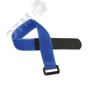 Стяжка-липучка с жесткой пряжкой, 290х20мм, синяя, 10шт.