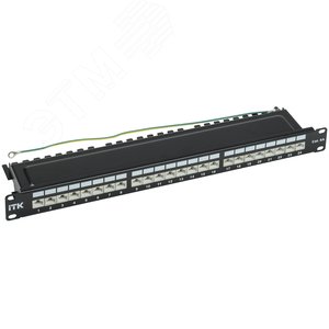 Патч-панель ITK 1U кат. 6A STP 24 пт экран - IEK (ИЭК)