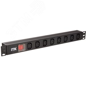 Блок розеток PDU7 C13 с LED 1U вх. C14 без шнура - IEK (ИЭК)