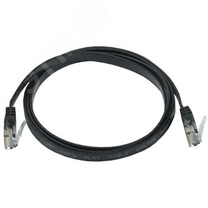 Патч-корд плоский кат.6 UTP 2м чёрный Черный