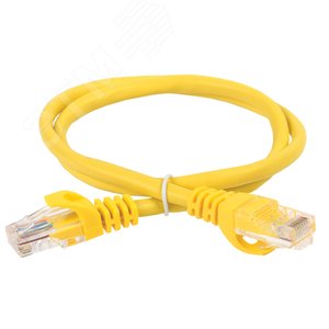 Патч-корд категория 5е UTP 0.5м PVC желтый - IEK (ИЭК)