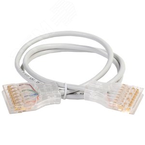 Патч-корд (коммутационный шнур) 110-110 4 пары категория 5 серый (2м) (PC01-110-4P2M) - IEK (ИЭК)