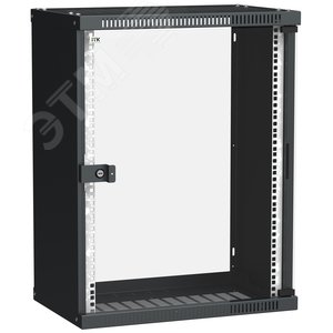 Шкаф LINEA WE 15U 550x350мм дверь стекло черный - IEK (ИЭК)