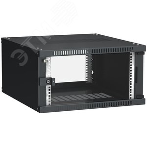 Шкаф LINEA WE 6U 600x650мм дверь стекло черный