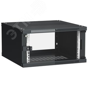 Шкаф LINEA WE 6U 600x600мм дверь стекло черный - IEK (ИЭК)