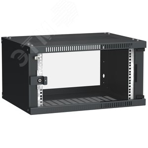Шкаф LINEA WE 6U 600x450мм дверь стекло черный - IEK (ИЭК)