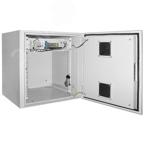 Шкаф уличный 19дюйм 12U 650x600 IP55 металлическая дверь серый - ITK