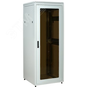 Шкаф сетевой 19' LINEA N 38U 800х800мм стеклянная передняя дверь задняя металлическая серый - ITK