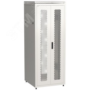 Шкаф сетевой 19' LINEA N 42U 800х800мм двустворчатая перфорированная дверь задняя перфорированная серый