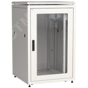 Шкаф сетевой 19' LINEA N 24U 800х800мм стеклянная передняя дверь задняя металлическая серый - IEK (ИЭК)