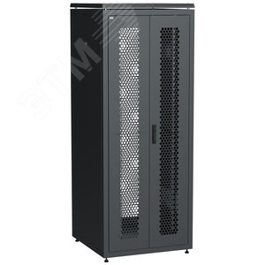 Шкаф сетевой 19' LINEA N 42U 800х800мм двустворчатая перфорированная дверь задняя перфорированная черный - IEK (ИЭК)