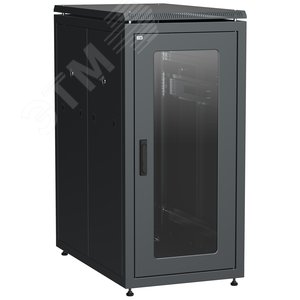 Шкаф сетевой 19дюйм LINEA N 28U 600х1000 мм стекл передняя дверь черный - IEK (ИЭК)