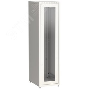 Шкаф LINEA E 47U 600х800мм двери 2шт стекло и металл серый