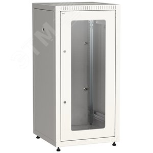 Шкаф LINEA E 18U 600х600мм двери 2шт стекло и металл серый