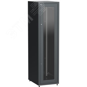Шкаф LINEA E 42U 600х800мм двери 2шт стекло и металл черный - IEK (ИЭК)
