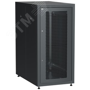 Шкаф LINEA E 24U 600х1000мм двери 2шт перфорированная и металл черный - IEK (ИЭК)