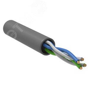 Витая пара U/UTP кат 5е 2 пары 24AWG 500м PVC серый