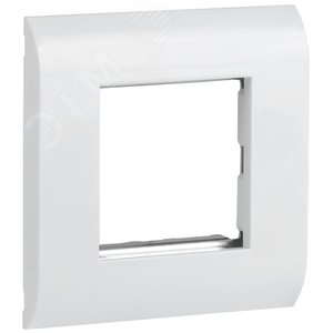 Рамка лицевая для модуля Mosaic 80х80мм металлический суппорт белая