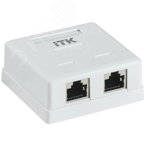 Розетка информационная настенная RJ45 кат. 5E FTP 2-порт - IEK (ИЭК)