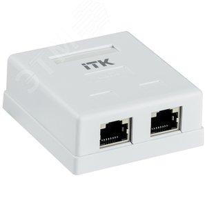 Розетка информационная настенная RJ45 кат. 6 FTP 2-порт - IEK (ИЭК)