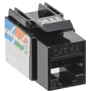 Модуль ITK Keystone Jack кат.6A UTP 110 IDC 90град чёрный (CS1-1C6AU-11-09) - ITK