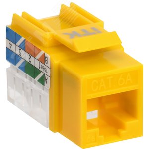 Модуль ITK Keystone Jack кат.6A UTP 110 IDC 90град жёлтый (CS1-1C6AU-11-05) - ITK