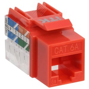 Модуль ITK Keystone Jack кат.6A UTP 110 IDC 90град красный (CS1-1C6AU-11-04) - ITK