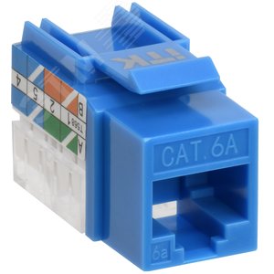 Модуль ITK Keystone Jack кат.6A UTP 110 IDC 90град синий (CS1-1C6AU-11-03) - ITK