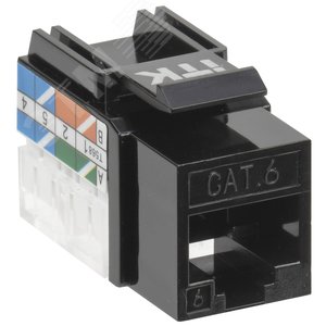Модуль ITK Keystone Jack кат.6 UTP 110 IDC 90град чёрный (CS1-1C06U-11-09) - ITK