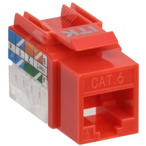Модуль Keystone кат.6 UTP 110 IDC 90град крас - IEK (ИЭК)
