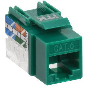 Модуль ITK Keystone Jack кат.6 UTP 110 IDC 90град зелёный (CS1-1C06U-11-02) - ITK