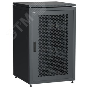 Шкаф сетевой 19' LINEA N 18U 800х800мм перфорированная передняя дверь задняя металлическая черный - IEK (ИЭК)