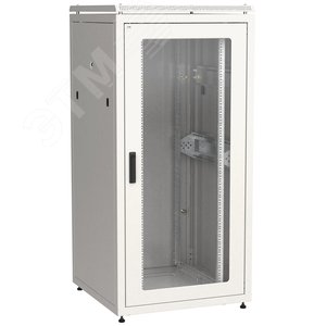 Шкаф сетевой 19' LINEA N 33U 800х800мм стеклянная передняя дверь задняя металлическая серый - ITK