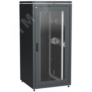 Шкаф сетевой 19' LINEA N 33U 800х800мм стеклянная передняя дверь задняя металлическая черный - IEK (ИЭК)