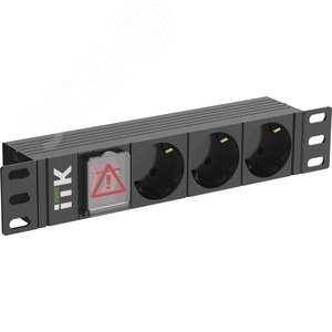 Блок распределения питания PDU 3 розетки нем ст LED 1U вх С14 10дюймов - ITK, артикул PH12-3D3-P
