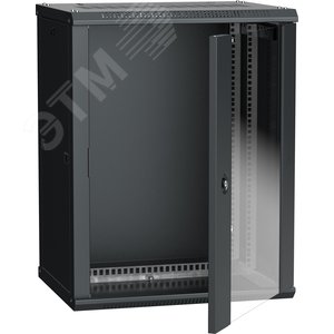 Шкаф настенный 19' LINEA W 18U 600x450мм стеклянная дверь RAL9005 - IEK (ИЭК)