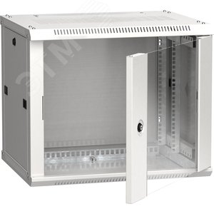 Шкаф настенный 19' LINEA W 9U 600x450мм стеклянная дверь RAL7035 - IEK (ИЭК)