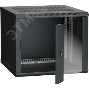 Шкаф настенный 19' LINEA W 9U 600x600мм стеклянная дверь RAL9005 - IEK (ИЭК)