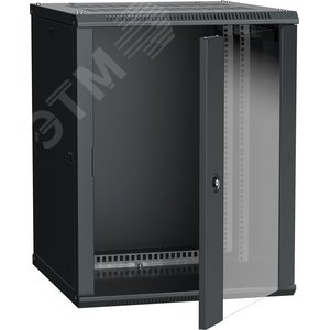 Шкаф настенный 19' LINEA W 12U 600x600мм стеклянная дверь RAL9005 - IEK (ИЭК)