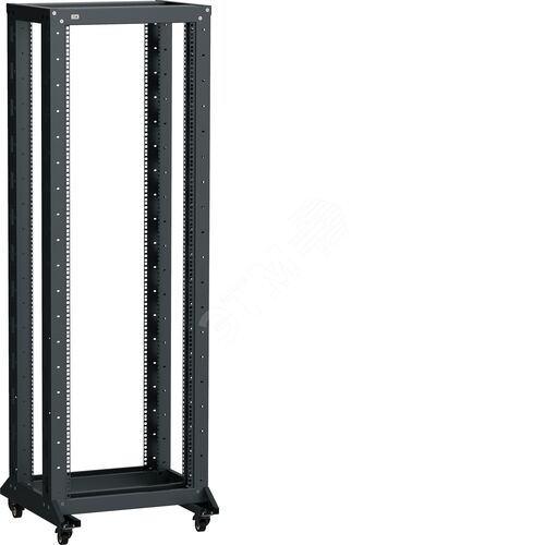 Стойка двухрамная на роликах LINEA F 42U 600х600мм черная - фото 2