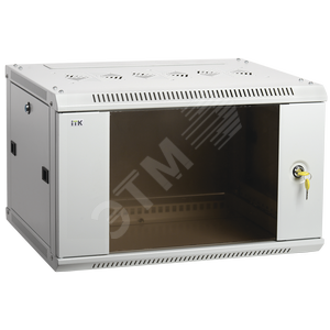 Шкаф настенный LINEA W 18U 600x450 мм дверь стекло в сборе, серый