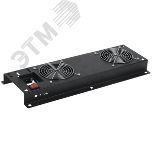 Панель вентиляторная с выключателем 2 модуля черная