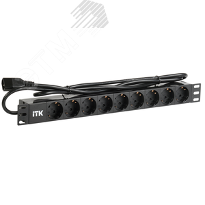 Блок розеток PDU 9 розеток шнур 2 метравилка IEC 320 C14. профиль из ПВХ. черный