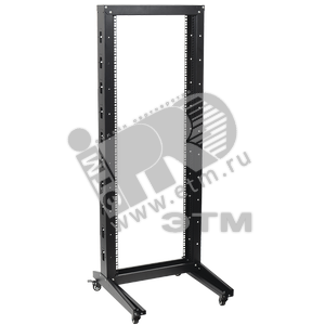 Стойка однорамная 19‘ 32U 600x600 на роликах серая (LF35-32U66-1R)