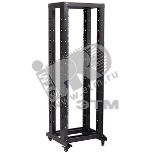 Стойка 19дюйм двухрамная 37U 600x600 на роликах серая (LF35-37U66-2R) - ITK