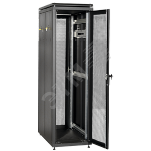 Шкаф сетевой 19дюйм LINEA N 33U 600х1000 мм с L-профилями перфные двери черный