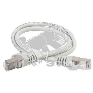 Патч-корд ITK кат.6A S/FTP 1м серый - IEK (ИЭК)