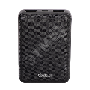 Аккумулятор PowerBank 10000мАч. 2 USB выхода (1.0Аи 2.1А) черн. - Jazzway
