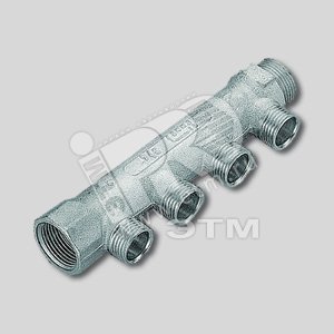 Коллектор 1‘ НВ х 2 выхода (1/2‘х16) НР межосевое 36мм никелированный - TIEMME